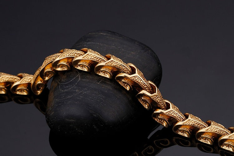 Kemstone Men’s Dragon Spine Chain Bracelet – 11mm Stainless Steel Gothic Norse KB40302-D