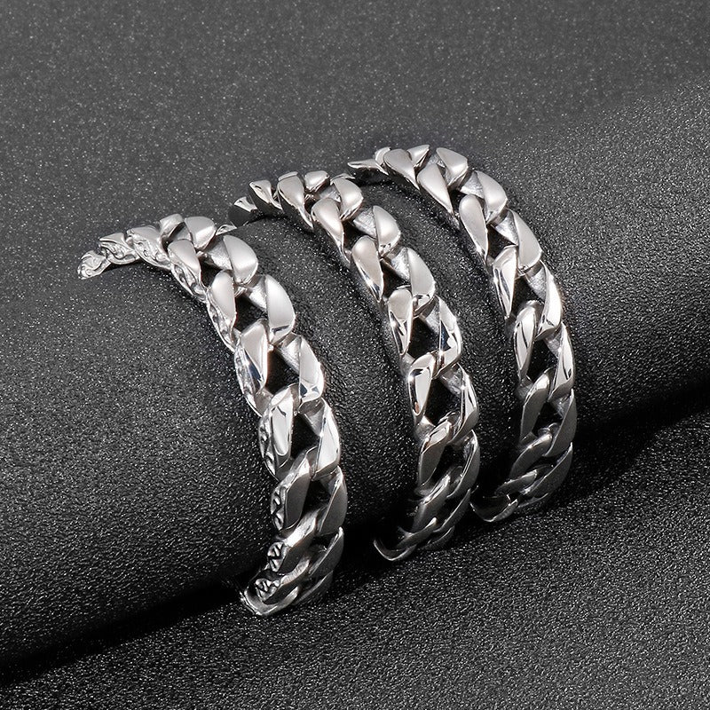 Kemstone Men's Titanium Steel Bracelet - Retro Floral Stainless Steel Cuff Elegance & Gift KB44060-D