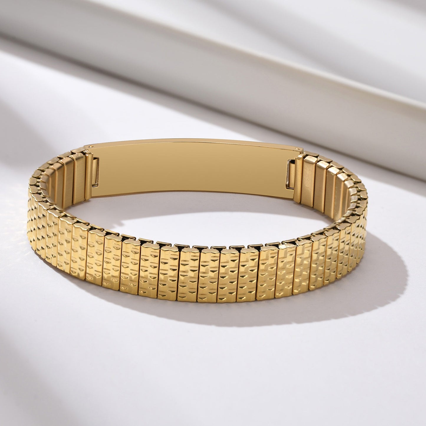 Pulsera elástica de alerta médica – Banda de identificación de acero inoxidable de 12 mm BR-263