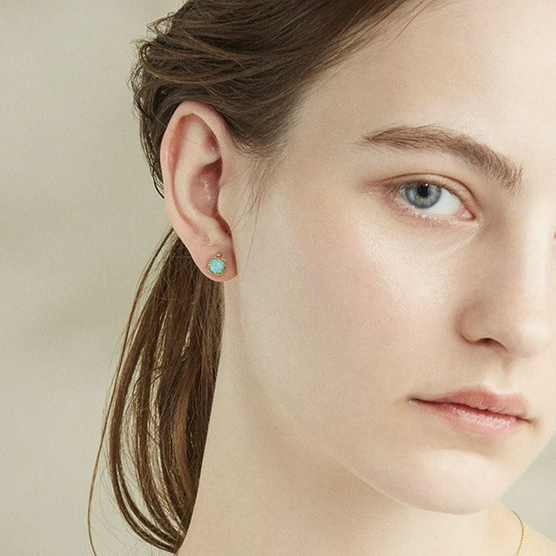 Pendientes minimalistas de peridoto con borlas, diseño original, hechos a mano por Kemstone para mujer - Plata S925 con baño de oro de 10 quilates