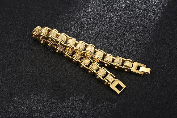 Kemstone Titanium Urban Biker Chain Bracelet – Lightweight Rugged Motorcycle Style KB86277