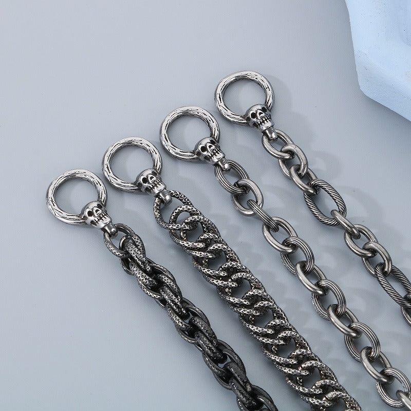 Kemstone Bone Clasp Skull Bracelet for Men Titanium Steel Vintage Chain Detail KB179416-Z