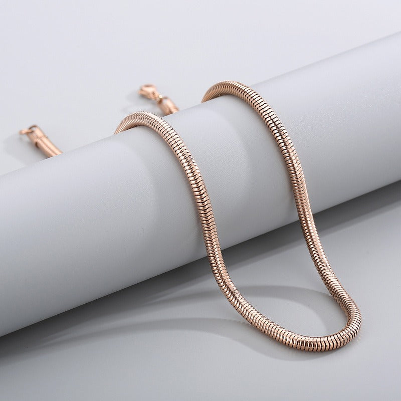 Kemstone Snake Chain Necklace for Men – 5mm 6mm Stainless Steel Streetwear Jewelry KN203822-Z