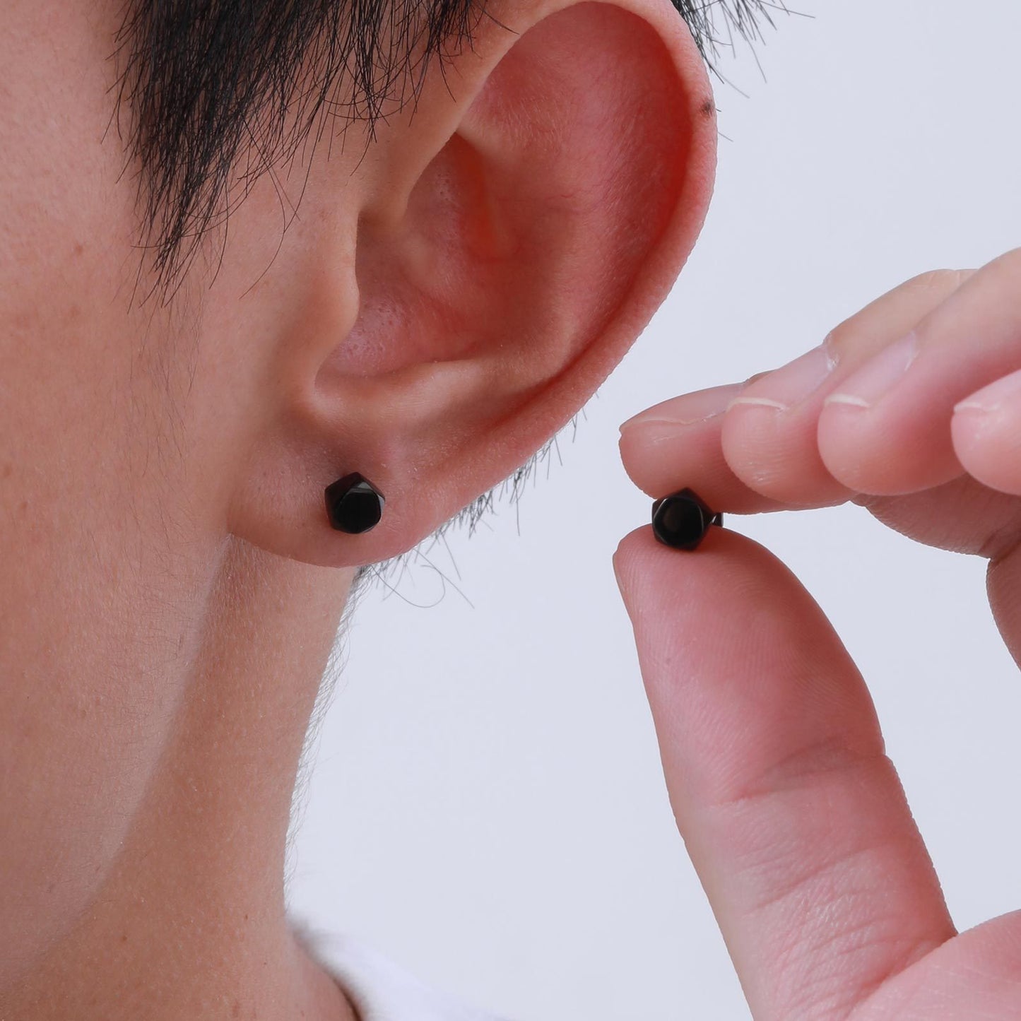 Gear Stud Earring for Men – Vintage Gray Stainless Steel Gothic Punk Jewelry ES-529