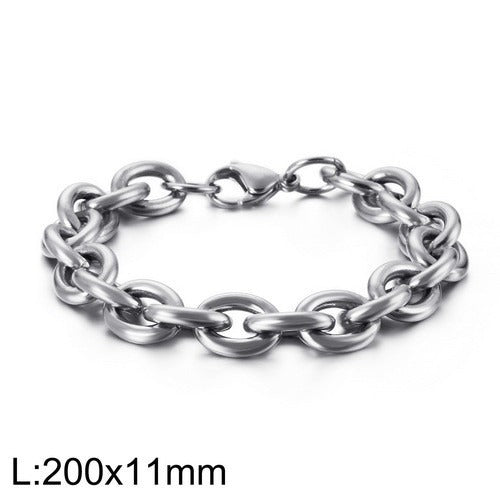 Pulsera Kemstone calada en forma de O - Joyería geométrica de acero inoxidable KB113951-Z