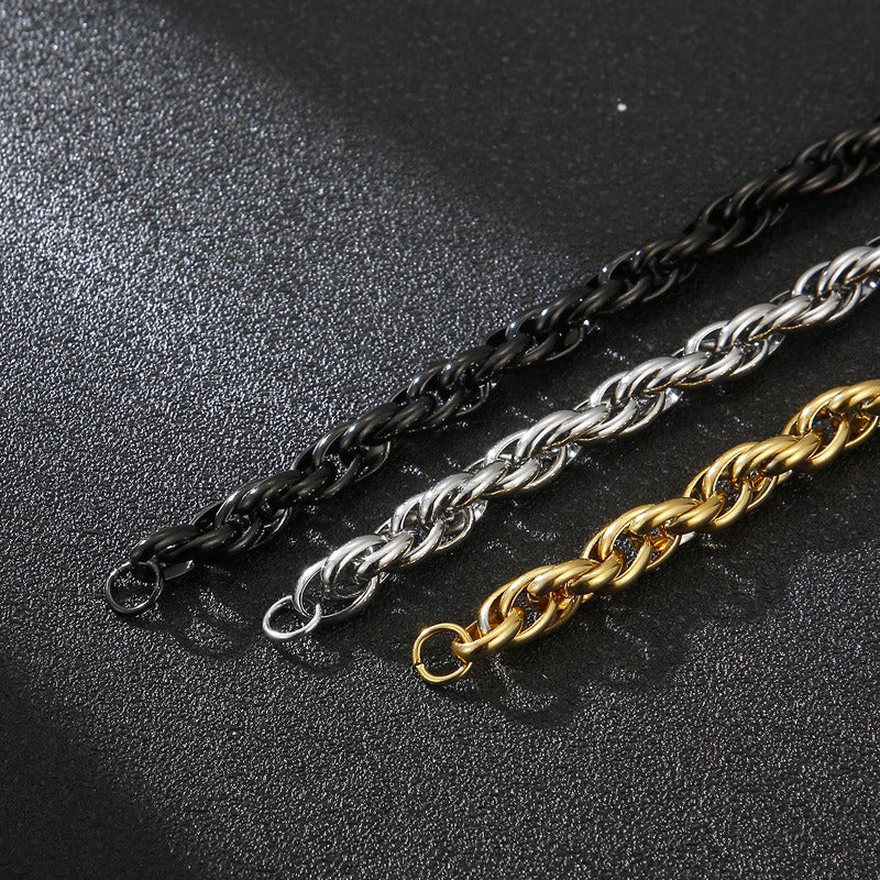 Pulsera ajustable de doble cierre Kemstone - Cadena minimalista de acero inoxidable para hombre, estilo diario KB107527-Z