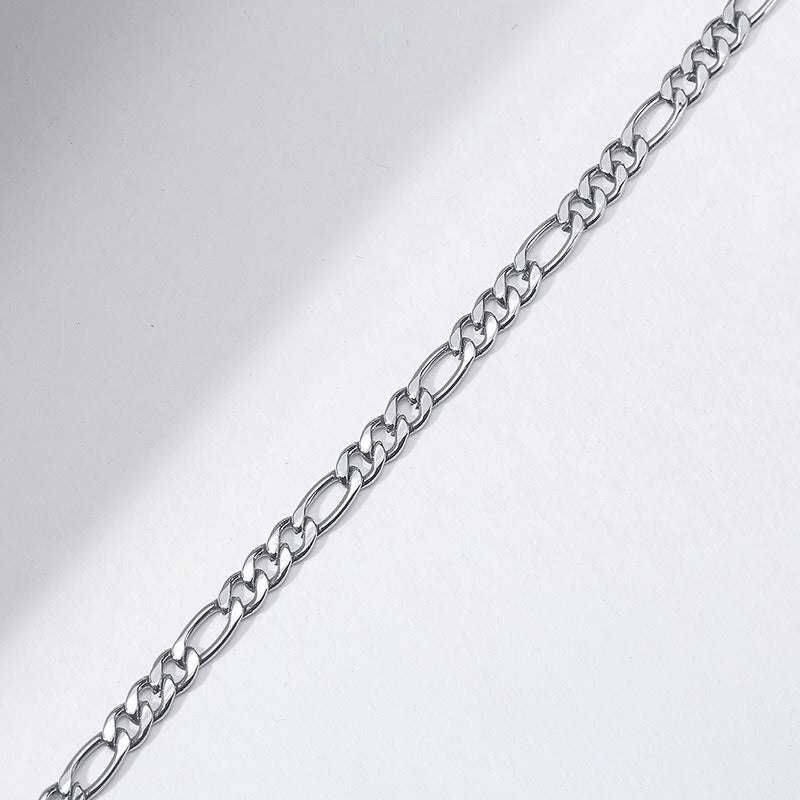 Pulsera Kemstone de acero inoxidable 3:1 con cadena NK de titanio y acero - 5 mm/7 mm, joyería unisex de oro y acero para uso diario BR-1076
