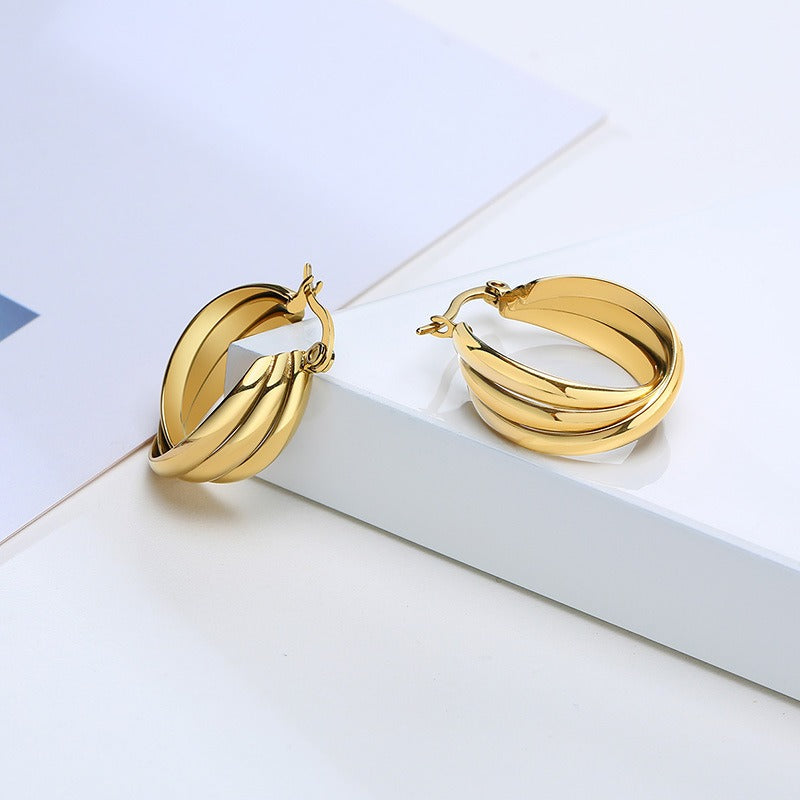 Pendientes de acero y titanio Kemstone - Diseño minimalista EH-058