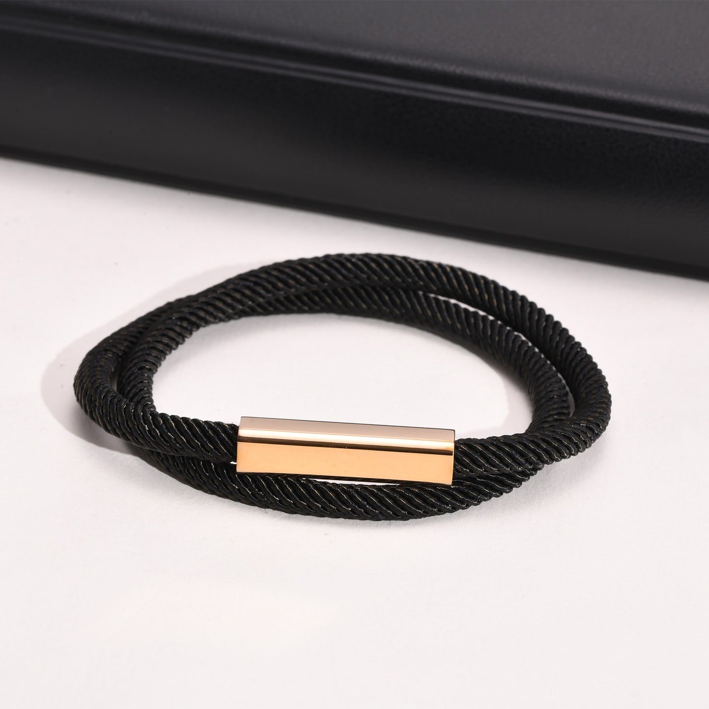 Men’s Double-Layer Milan Rope Bracelet – Stainless Steel Magnetic Clasp | Minimalist Street Style BR-1449