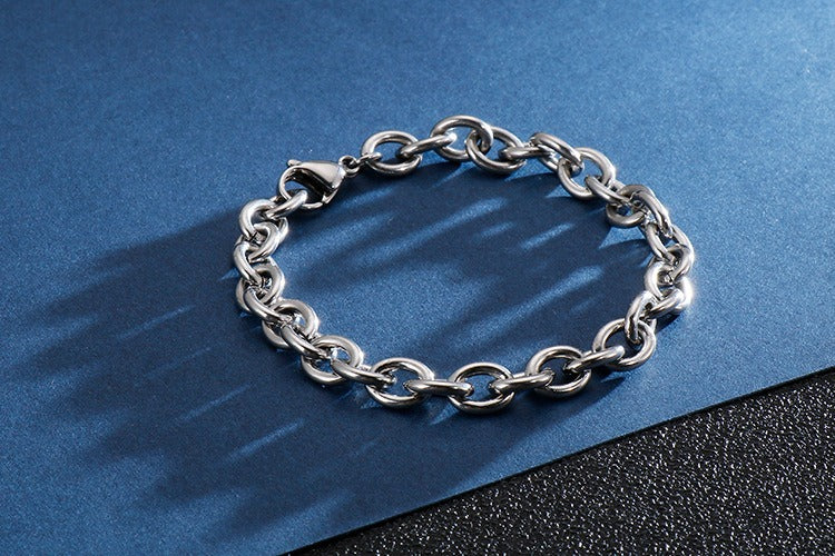 Pulsera Kemstone calada en forma de O - Joyería geométrica de acero inoxidable KB113951-Z