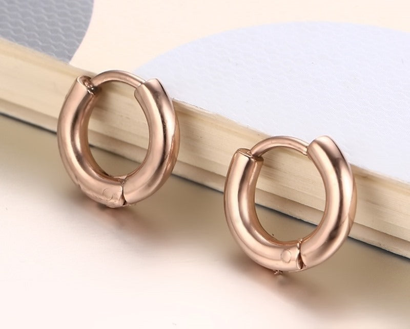 Titanium Steel Earrings – Minimalist Geometric Design with Custom Engraving EH-166