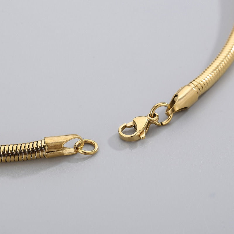 Kemstone Snake Chain Necklace for Men – 5mm 6mm Stainless Steel Streetwear Jewelry KN203822-Z
