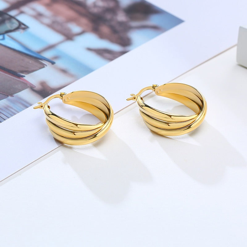 Pendientes de acero y titanio Kemstone - Diseño minimalista EH-058