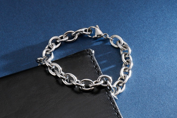 Pulsera Kemstone calada en forma de O - Joyería geométrica de acero inoxidable KB113951-Z