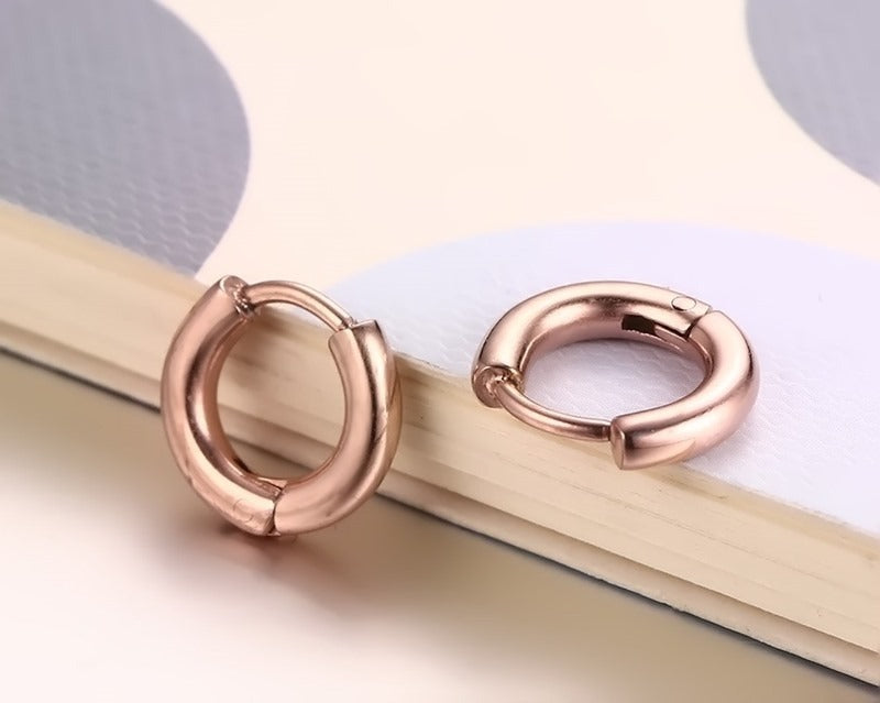 Titanium Steel Earrings – Minimalist Geometric Design with Custom Engraving EH-166