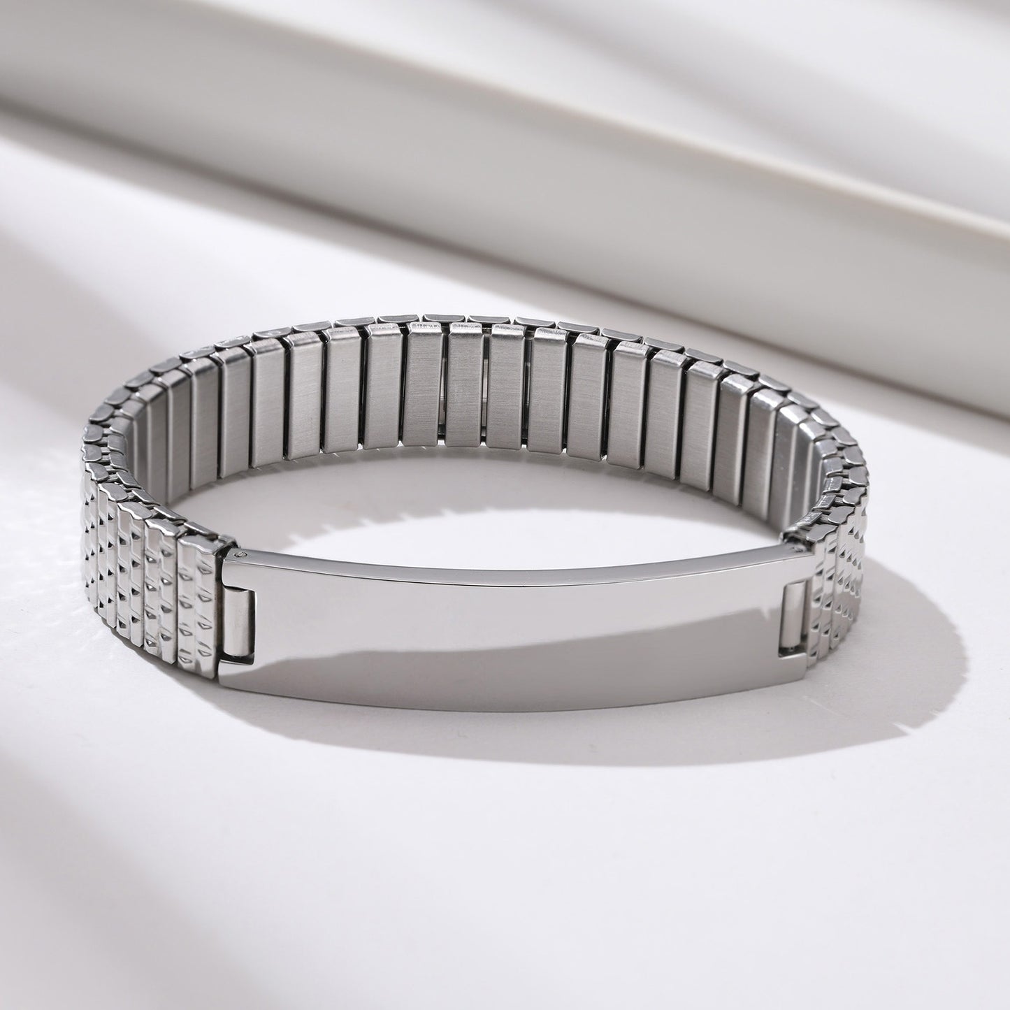 Pulsera elástica de alerta médica – Banda de identificación de acero inoxidable de 12 mm BR-263