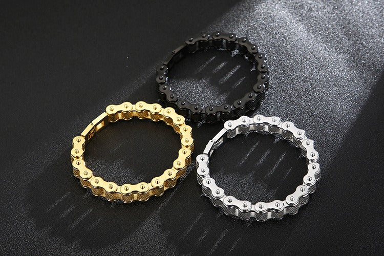 Kemstone Titanium Urban Biker Chain Bracelet – Lightweight Rugged Motorcycle Style KB86277