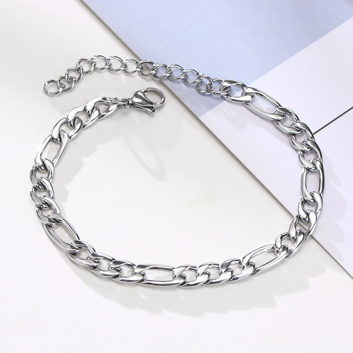 Pulsera Kemstone de acero inoxidable 3:1 con cadena NK de titanio y acero - 5 mm/7 mm, joyería unisex de oro y acero para uso diario BR-1076