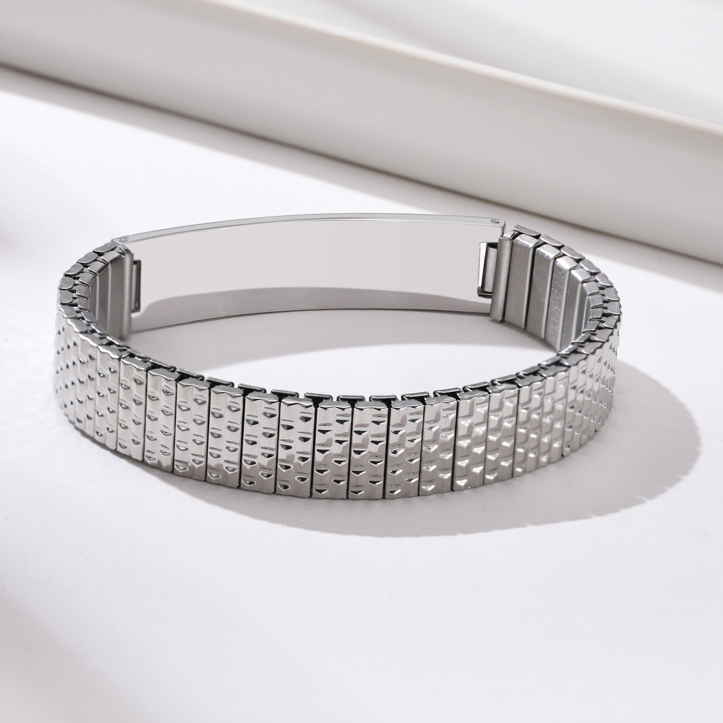 Pulsera elástica de alerta médica – Banda de identificación de acero inoxidable de 12 mm BR-263