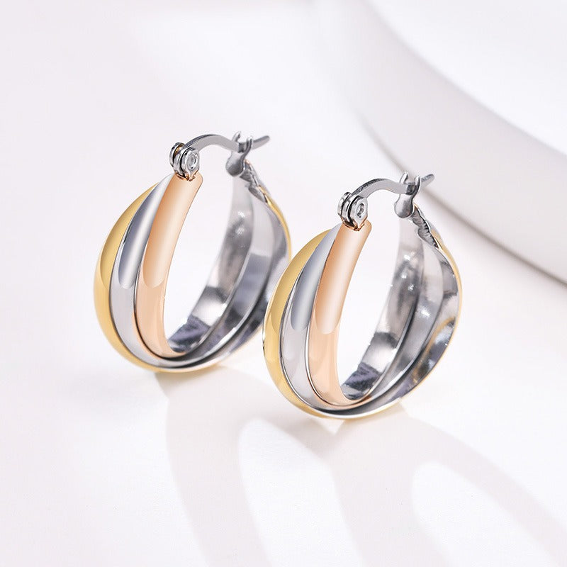Pendientes de acero y titanio Kemstone - Diseño minimalista EH-058