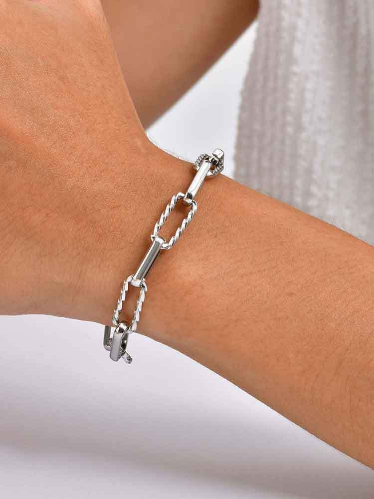 Kemstone Stainless Steel Handcrafted Link Chain Bracelet for Men BR-1705