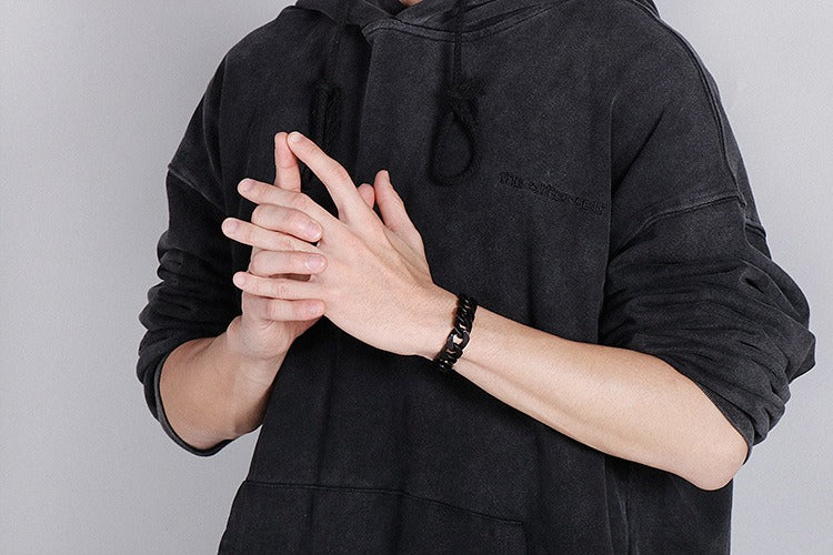 Kemstone Men’s Stainless Steel Cuban Chain Bracelet – 21cm Street Style Gothic Power Link KB27123-D