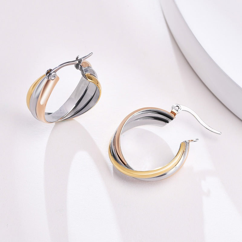 Pendientes de acero y titanio Kemstone - Diseño minimalista EH-058
