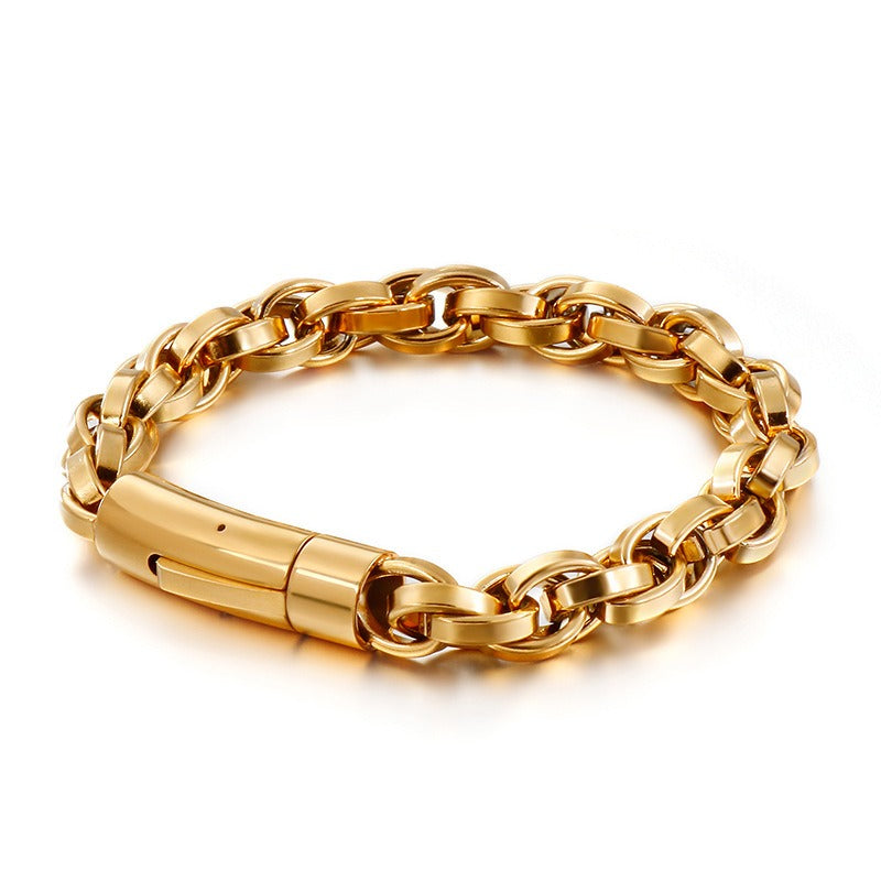 Brazalete Kemstone Vintage de acero y titanio para hombre - Diseño minimalista KB119221