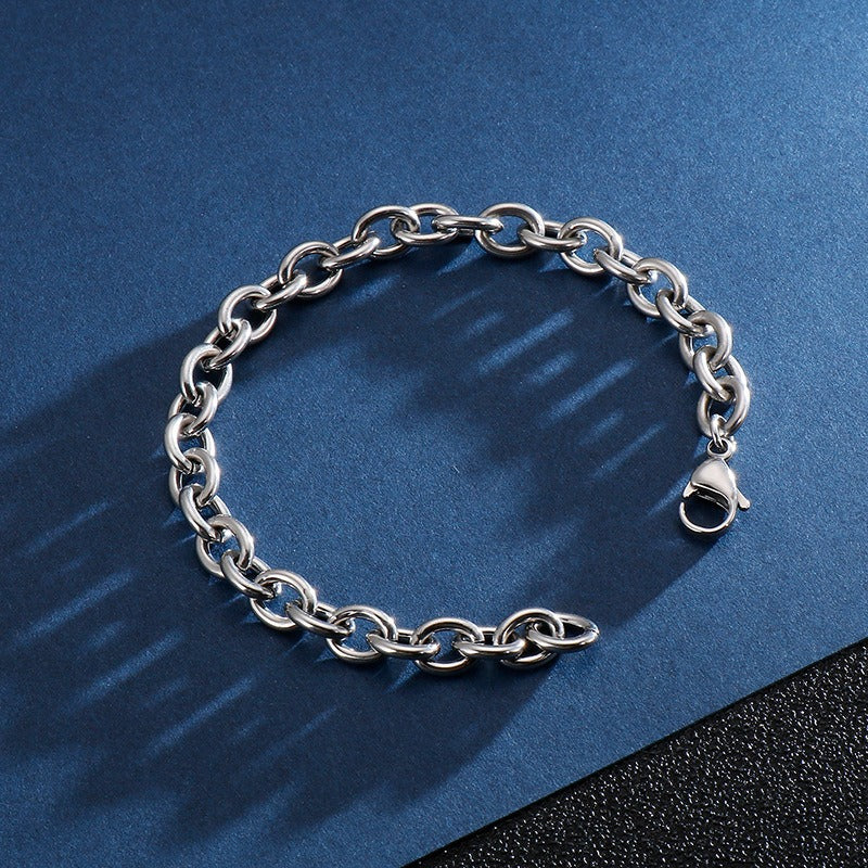 Pulsera Kemstone calada en forma de O - Joyería geométrica de acero inoxidable KB113951-Z