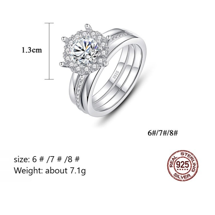 Kemstone 1 Carat Moissanite Engagement Ring Women – S925 Sterling Silver QYR-012