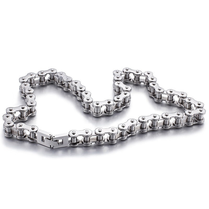 Kemstone Titanium Steel Bike Chain Necklace – Urban Style Cycling-Inspired Jewelry KN31603-K