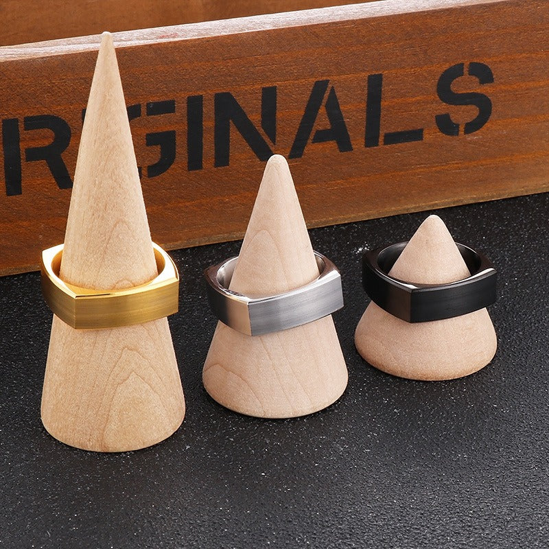 Anillo Kemstone cuadrado de acero cepillado para hombre: diseño minimalista moderno para el día a día KR102160-KFC
