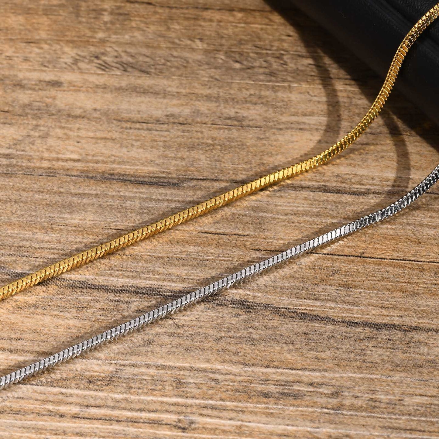 Kemstone Square Snake Chain Bracelet – Gold Stainless Steel Minimalist Men’s Jewelry BR-1498