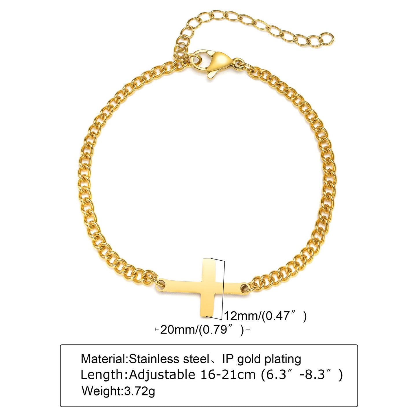Pulsera minimalista de mujer con cadena de cuentas cruzadas de acero inoxidable Kemstone BR-1125
