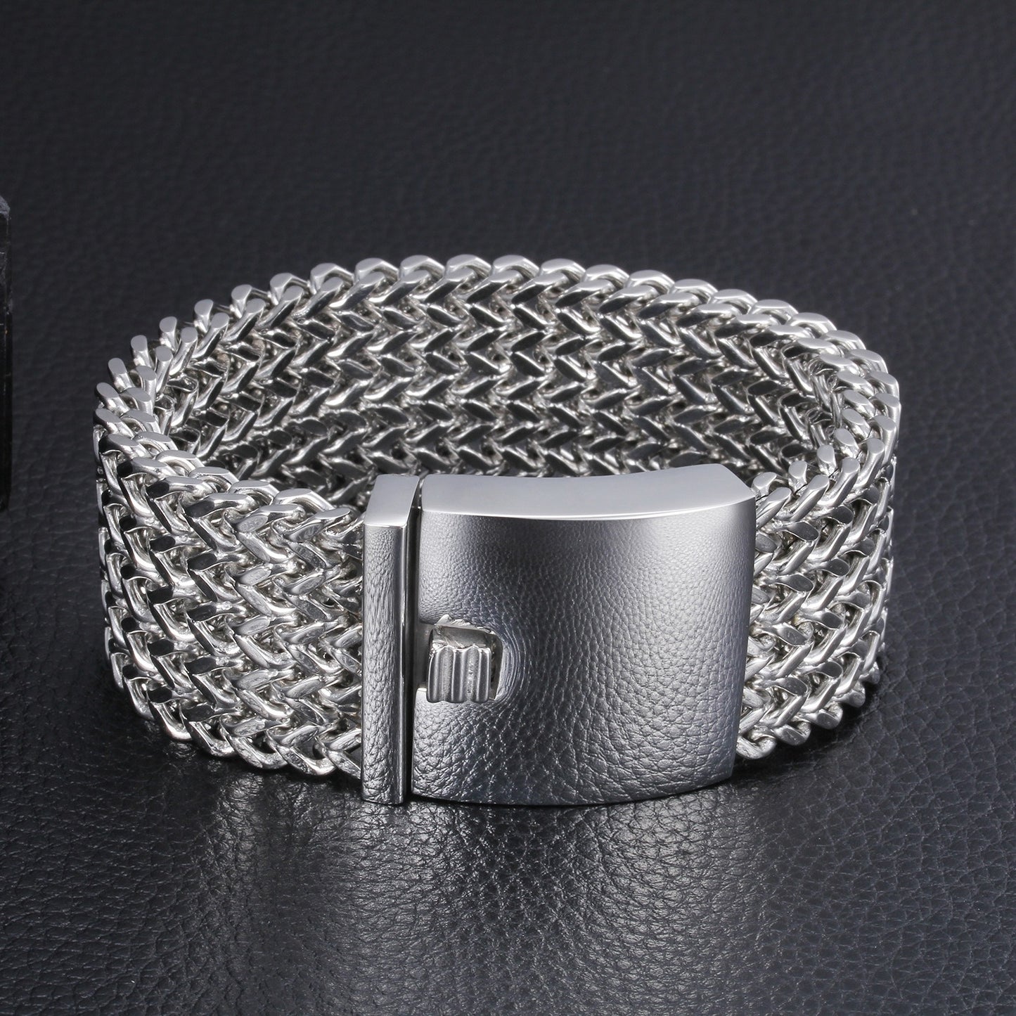 Men’s Stainless Steel Dragon Chain Bracelet – Norse Gothic Biker Jewelry | 12mm 18mm 30mm KB56409-D