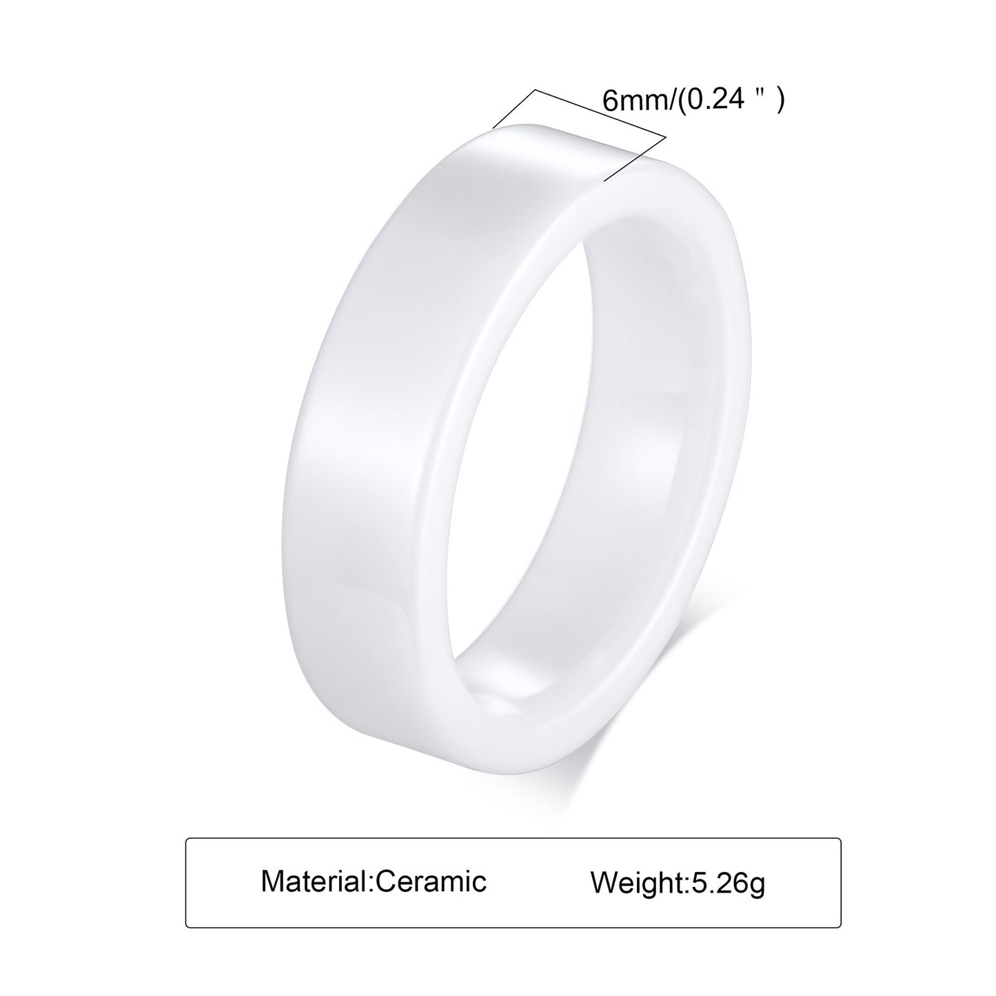 Kemstone Ceramic Ring – Matte Black & White Slim Hip-Hop Finger Accessory for Men R593