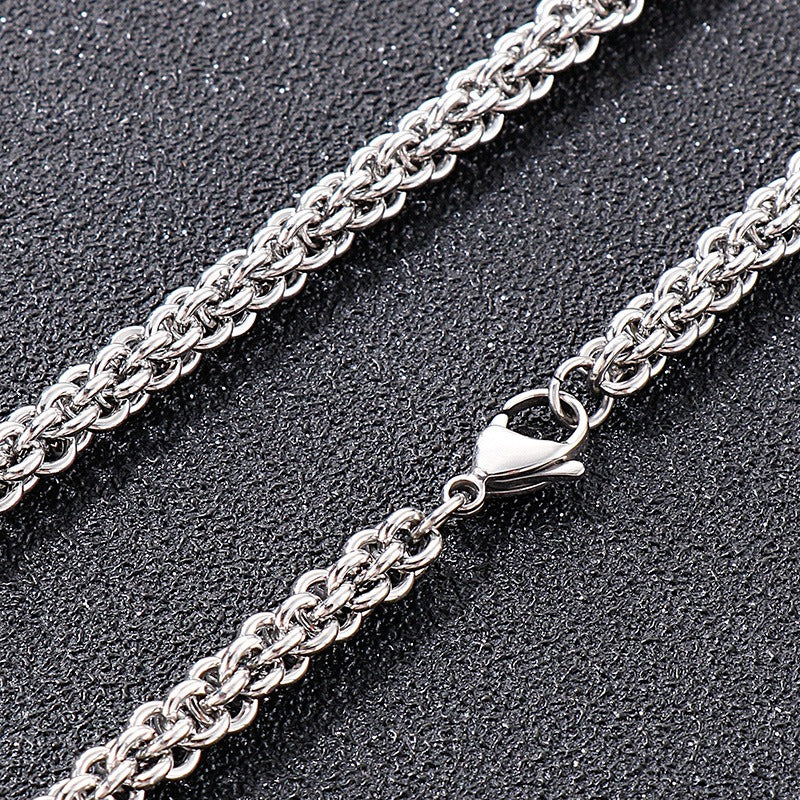 Set di catene in acciaio al titanio Kemstone da uomo – Duo collana e bracciale minimalisti KS139206-Z