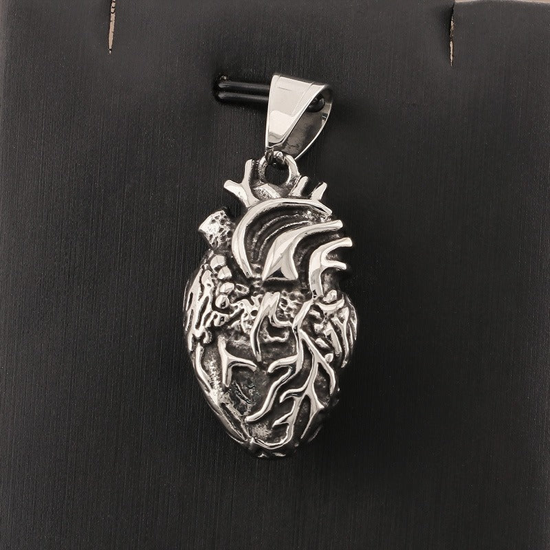 Kemstone Anatomical Heart Pendant – 18K Vacuum Plated Stainless Steel Gothic Power Symbol KP130473