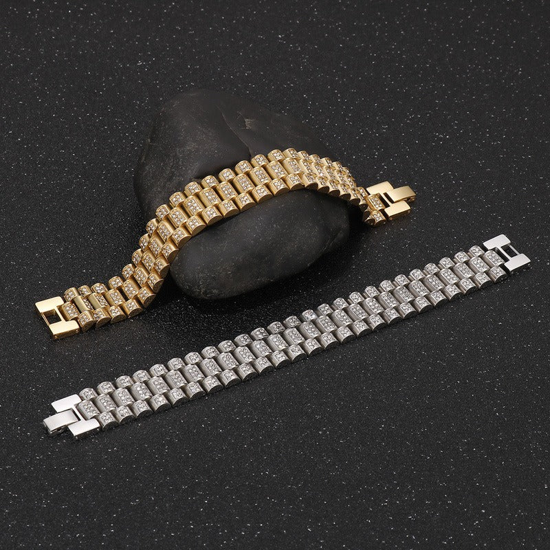 Kemstone Urban Edge Titanium Steel Tank Chain - Hip Hop Bold Statement Mens Jewelry KB144759