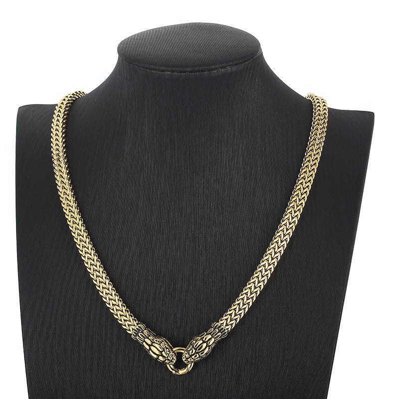 Kemstone Serpent Legacy – Collar de acero de titanio forjado a mano con texturas envejecidas KN202158