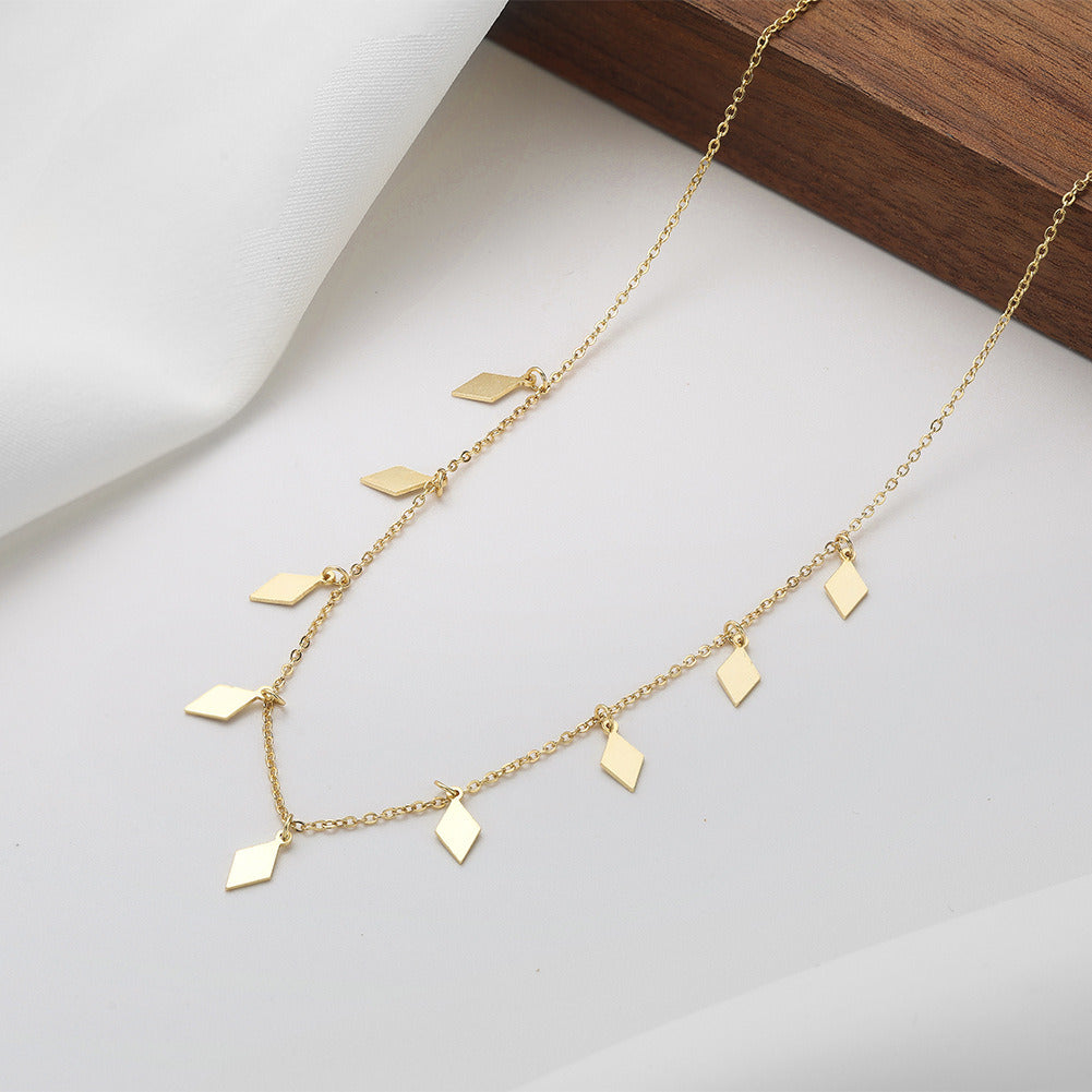 Kemstone 925 Sterling Silver Dainty Necklace – 18K Gold or Silver Plated Layered Bar Chain Choker for Women | Handmade Minimalist Jewelry A4-BQN25