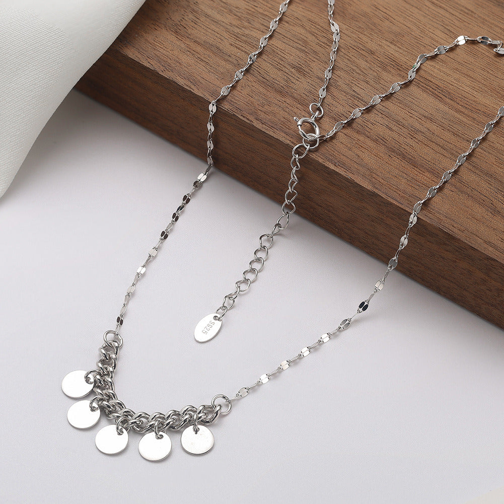 925 Sterling Silver Disc Necklace – Gold & Silver Handmade Coin Pendant Choker | Kemstone A4-BQN23