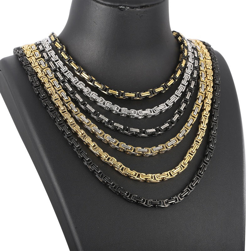 Collar llamativo de acero inoxidable estilo hip hop con cadena cubana Kemstone para hombre KS92303-Z