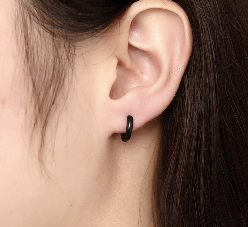 Titanium Steel Earrings – Minimalist Geometric Design with Custom Engraving EH-166