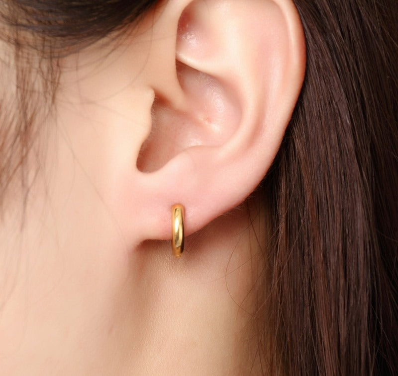 Titanium Steel Earrings – Minimalist Geometric Design with Custom Engraving EH-166