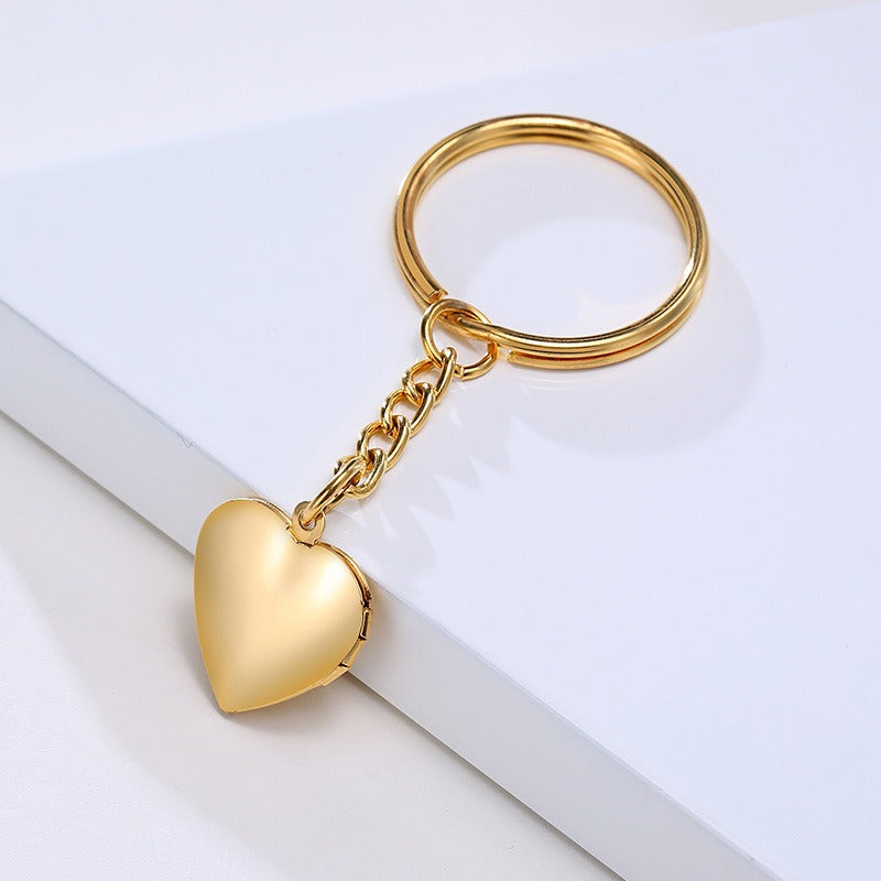 Colgante de corazón de acero inoxidable Kemstone con circonitas - Collar con dije que se abre para mujer PN-1364