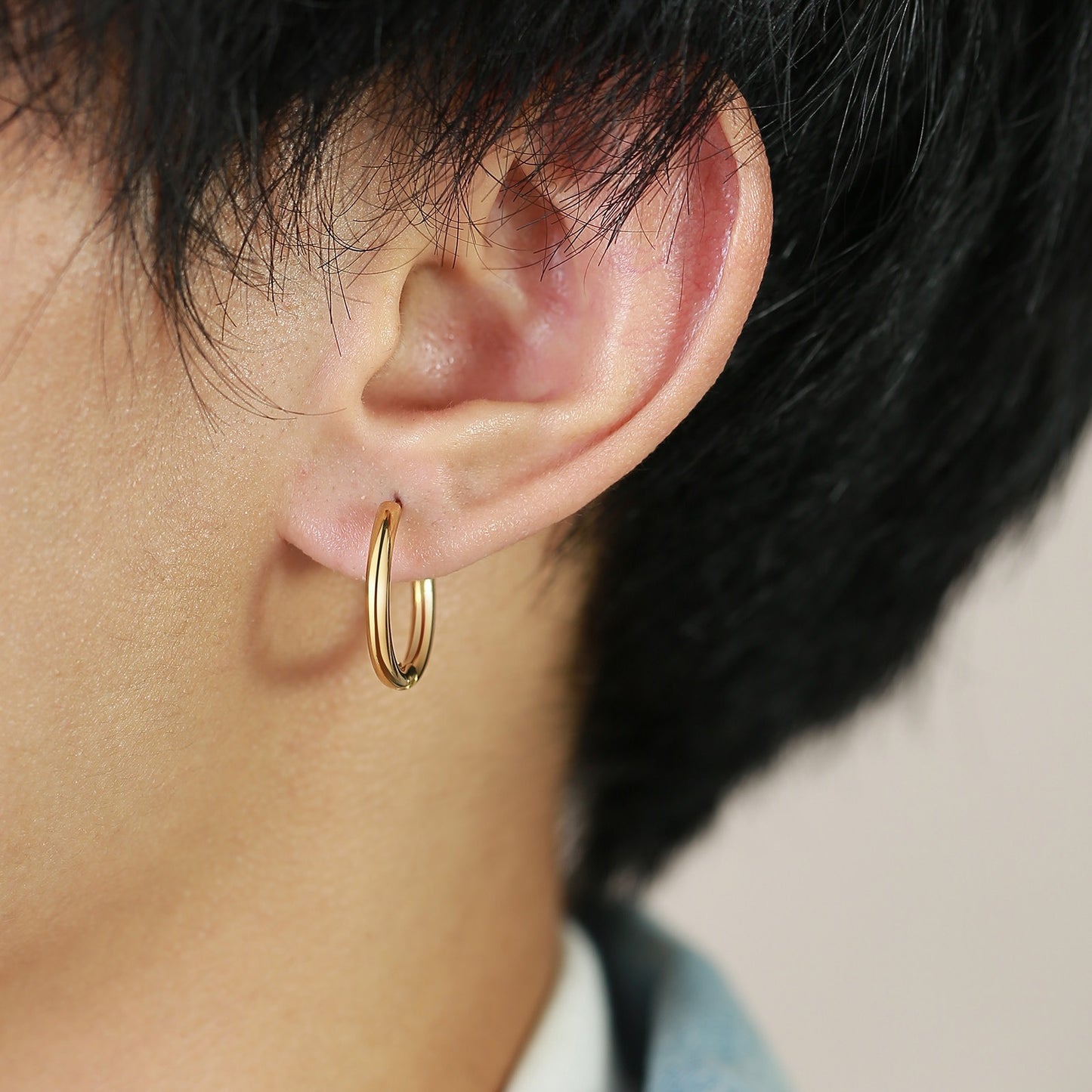 Titanium Steel Earrings – Minimalist Geometric Design with Custom Engraving EH-166