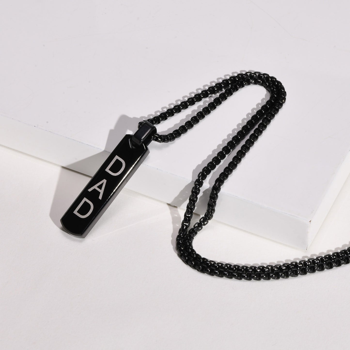 Collar con colgante de barra geométrica minimalista de acero inoxidable personalizable Kemstone - Joyería unisex personalizada para uso diario y regalos PN-1676
