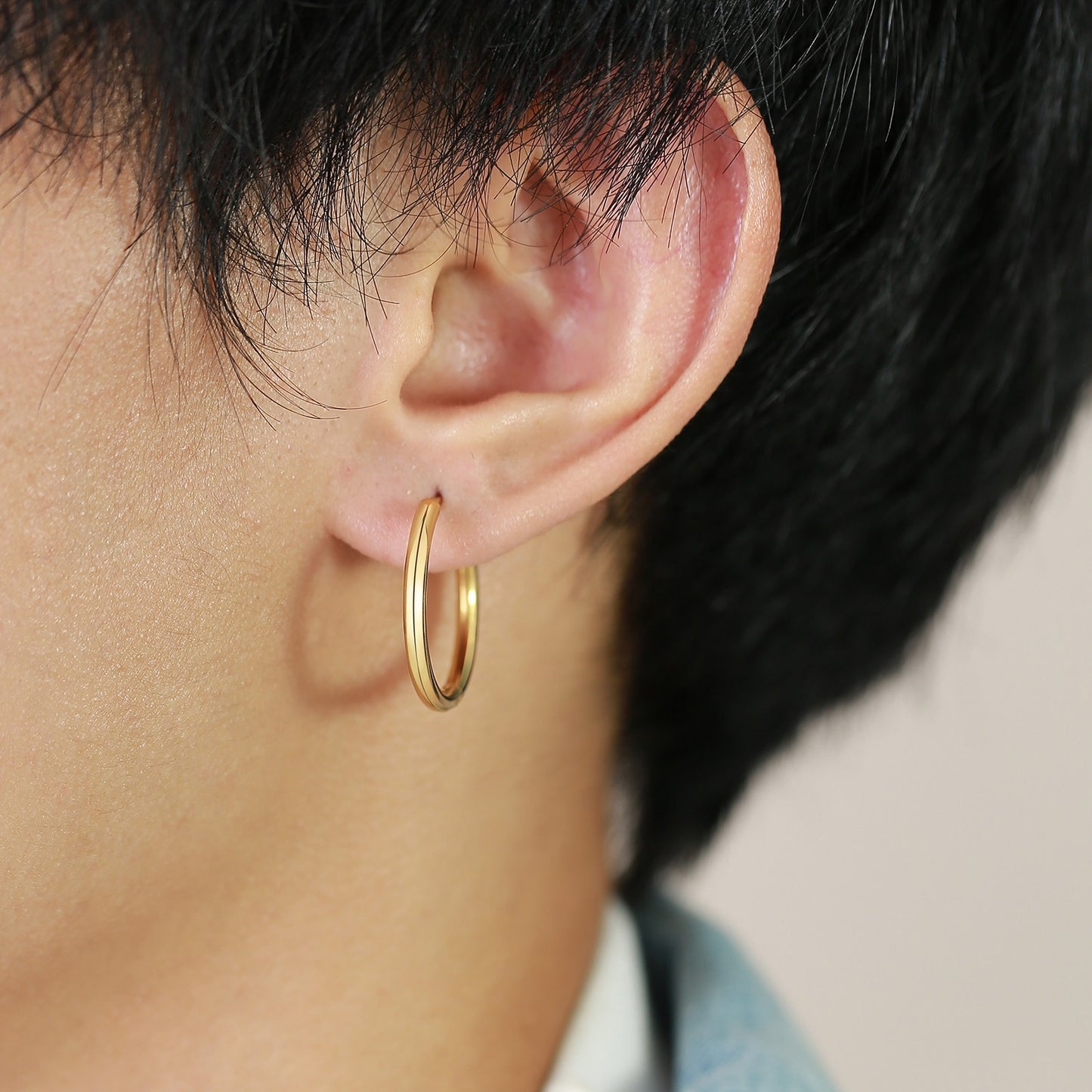 Titanium Steel Earrings – Minimalist Geometric Design with Custom Engraving EH-166