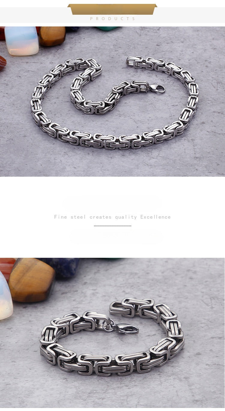 Collar llamativo de acero inoxidable estilo hip hop con cadena cubana Kemstone para hombre KS92303-Z